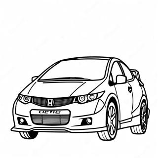 Kolorowanka Z Samochodem Sportowym Honda Civic 17281-13666