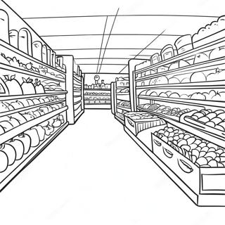 Kolorowanka Z Zatloczonym Przejsciem W Supermarkecie 19853-15682