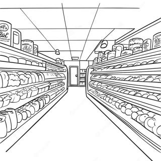 Kolorowanka Z Zatloczonym Przejsciem W Supermarkecie 19853-15684