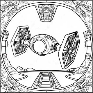 Szczegolowa Kolorowanka Bitwa Kosmiczna Tie Fighter 43184-34161