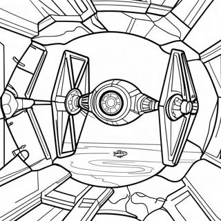 Szczegolowa Kolorowanka Bitwa Kosmiczna Tie Fighter 43184-34164