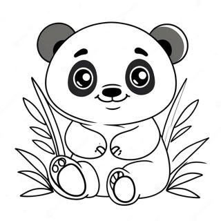 Kolorowanka Urocza Kawaii Panda Z Bambusem 47044-37213