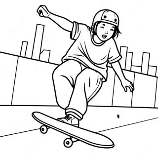 Kolorowanka Skateboardingu Langi Hasegawy 67535-53434