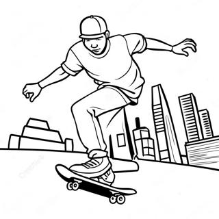 Kolorowanka Skateboardingu Langi Hasegawy 67535-53436